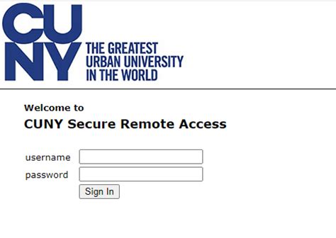 cuny login|cuny remote access sign in.